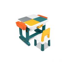Naizy - Set di tavolo e sedie per bambini con scatola portaoggetti e altezza regolabile, multifunzionale, doppia faccia (Tipo a)