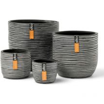 Set di Vasi 4 pz Nature Rib Antracite Capi