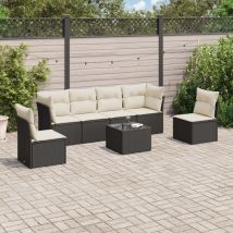 Vidaxl - Set Divani da Giardino con Cuscini 7pz Nero Polyrattan