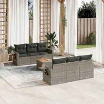 Torana - Set Divani da Giardino 7 pz con Cuscini Grigio in Polyrattan