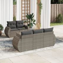 Avimac - Set Divano da Giardino 6 pz con Cuscini Grigio in Polyrattan