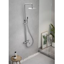 Set doccia con monocomando Modello DELOS Colore grigio Finitura in acciaio [ IMEX ]