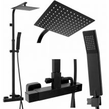 REA - set doccia da incasso milan termostato black mat