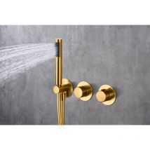 Imex - Set doccia incasso con termostato Modello assen Colore Oro Finitura oro spazzolato [ ]