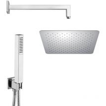 Set doccia Jacuzzi rubinetteria con braccio soffione ultraslim quadrato 25 cm e doccetta
