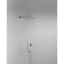 Ares - Set doccia soffione quadro 400mm con doccetta ottone