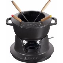 Set Fonduta Gourmet 16 Cm Nero In Ghisa
