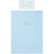 Pirulos - Funda nórdica cuna lunas azul de Funda nórdica 100x135 cm