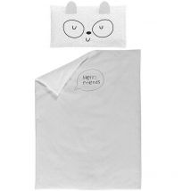 Pirulos - Funda nórdica cuna lunas gris 30 de Funda nórdica 100x135 cm