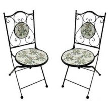 Capaldo - Set Für Garten Aussen 2 Stühle Mit Einsätzen In Keramik Modell 'montecarlo'
