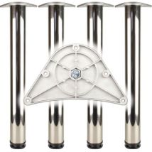 Set gambe tavolo cr pol.60mm H.870mm attacco piastra BMB