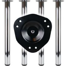 Set gambe tavolo VA-Eff.80mm H.710mm attacco piastra BMB