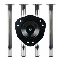 Set gambe tavolo nero 60mm H.710mm attacco piastra BMB