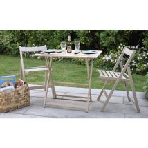 Set giardino tavolo Prince + 2 sedie Happy Hour in legno tortora