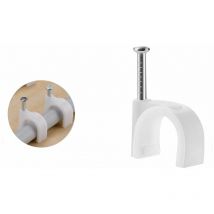 Chiodi porta cavo 240pz bloccacavo rotondo piatto porta cavo elettrico passacavo