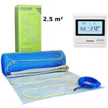 Set Heizmatte 2,5 M² 170 W/m² + Programmierbarer Thermostat Hw500