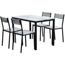 Set industriale tavolo e 4 sedie grigio – 110 x 70 x 76 cm – 38 x 38 x 91 cm – La Prealpina
