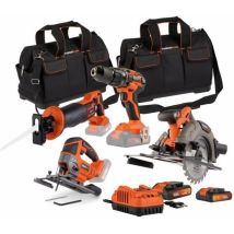 Set Kabellose Werkzeuge Dual Power Orange 20 Volt Metall Kunststoff