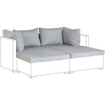 Set Kissenbezüge für Gartenlounge Grau Polyester Reißverschlüsse UV-Schutz 4 Sitz- 2 Seiten- und 2 Rückenkissenbezüge Garten Balkon