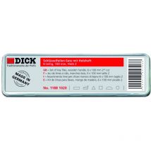 Set lime per chiavi f.dick, 6 pezzi (taglio: 2 lunghezza: 100 mm manico in legno in latta) 1188 1020