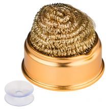 Fixpoint - Set limpiador de puntas de soldadura, incl. esponja metálica, soporte metálico y ventosa.