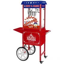 Helloshop26 - Set machine à popcorn avec chariot - Design américain - Rouge