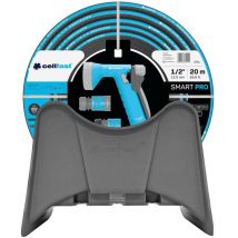 Cellfast - Set manguera de riego smart pro ats de 19 mm x 20 m, colgador mural y conectores