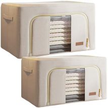 Joybos - Set maxi de 2 boîtes de rangement pour le linge, 66 + 100 l, pliable, matière textile