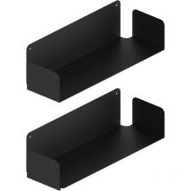 Set mensole sospese - Due mensole lunghe 44cm e profonde 14,5cm - Porta libri scomparsa, portata 20 kg