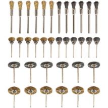 Ugreat - Set metallico per lucidatura di spazzole in ottone da 36 pezzi per utensili da trapano Spazzole rotanti per perforazione di metalli in filo