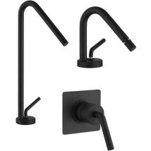 Jacuzzi - Set miscelatori lavabo alto bidet e incasso doccia nero opaco Lumos di Rubinetteria
