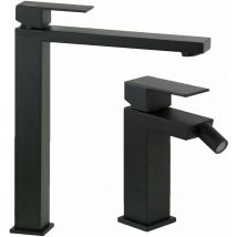 Ponsi Rubinetteria - Set miscelatori lavabo alto e bidet in colore nero opaco Ponsi Italia r KITITALIAR2NO