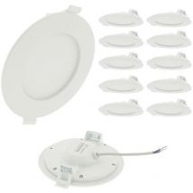 Set mit 10 extraflachen LED-Einbaustrahlern 5W Eq 40W Farbtemperatur: Warmweiß 3000K
