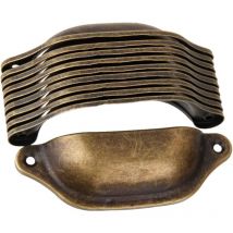 Ugreat - Set mit 10 Griffen, Türknäufen, Dekoration für Möbel, Schubladen, antikes Messing