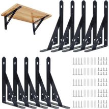 Jalleria - Set mit 10 Regalhalterungen zur Wandmontage, 95 x 150 mm Wandregalhalterung, schwimmende Halterung, Wandregal mit Schrauben, für