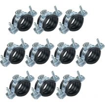 Set mit 10 Schallschutzmanschetten – Befestigungshalterung mit Dichtung – für Rohr Ø 3/4'' 26–30 mm – aus verzinktem Stahl – zum Einschrauben М8/М10