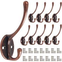 Set mit 10 Vintage-Wandhaken für Badezimmer, Küche, Wohnzimmer und Flur, Bronze