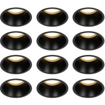 Set mit 12 Einbaustrahlern schwarz GU10 70mm IP44 - Dept