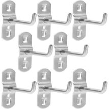 Set Mit 12 Metallhaken Für Wandpaneele, Silberfarbene, Perforierte Metallhaken Für Paneele, 5,8 Cm, Metallgitterzubehör Für Geschäfte, Werkstätten, 