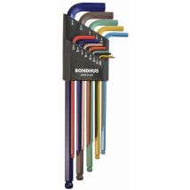 Set mit 13 ColorGuard Winkelschlüsseln mit Kugelspitze in .050-3/8' Zoll Bondhus 69637