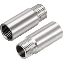 Set Mit 2 Duschkopfverlängerungen, 60 Mm, 1/2 Pt, Edelstahl, Für Badezimmerzubehör
