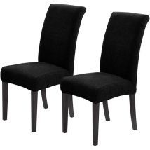 Set Mit 2 Esszimmerstuhlbezügen, Stretch-esszimmersofabezug, Sitzschutz, Waschbare Parsons-stuhlbezüge Für Zuhause, Hotel, Bankett (schwarz, 2er-set)