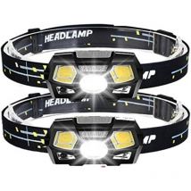 Gotrays - 2er-pack Led-stirnlampe Mit Bewegungssensor, Wiederaufladbar Über Usb, Freihändig, Wasserdicht, Für Camping Und Wandern, 800 Lumen