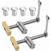 Set Aus 2 Schnellspannzwingen Für Werkbank Mit 4 Schraubstöcken, Passend Für 20 Mm Löcher, Inklusive Selbstbaubarem Positionierungskopf Und Schnellen 