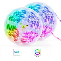Set Mit 2 Streifen À 5 Mt 10m Led 5050 Rgb 12v Ip65 Stromversorgung Fernbedienung Z802