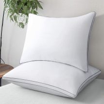 Set Mit 2 Voluminösen Kissen 50 X 70 Cm Weiß – Weich Und Bequem – Anti-milben Und Hypoallergen