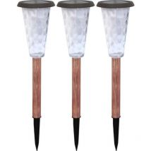 Set Mit 3 Solar-led-sockelleuchten - Canopo - 20 Lumen - Beige