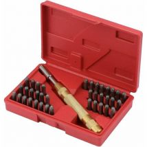 Stanzbuchstabe, Box mit 38 Stück Zahlen- und Buchstabenstanzern mit Stanzwerkzeug mit 8 mm automatischen Stanzern zum Markieren auf Metall, Holz,