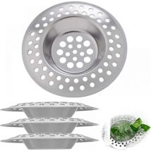 Set Mit 4 Edelstahl-spülbeckensieben, Für Bad, Küche, Dusche, Badewanne Oder Küche, 73 Mm Außendurchmesser