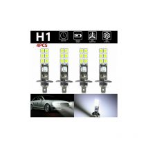 Mumu - Set mit 4 H1 6000 k LED-Lampen in Weiß, verwendbar für Nebel- und Fahrlichter, kompatibel mit einer Spannung von 12 V–24 v.